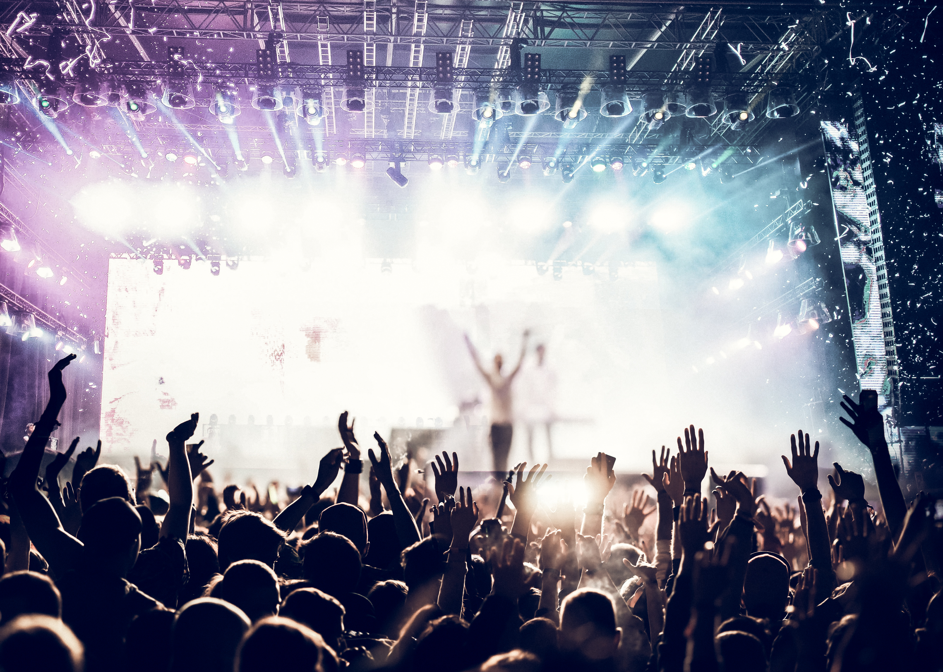 Crowd partying at a music festival